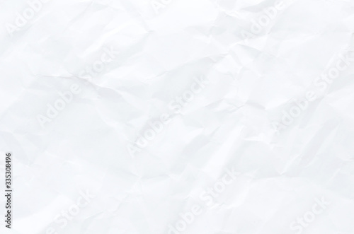 white crumpled paper texture background.