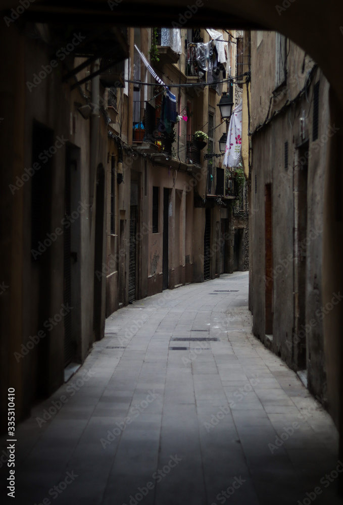 Street of Barcelona Gotic Neighborhood