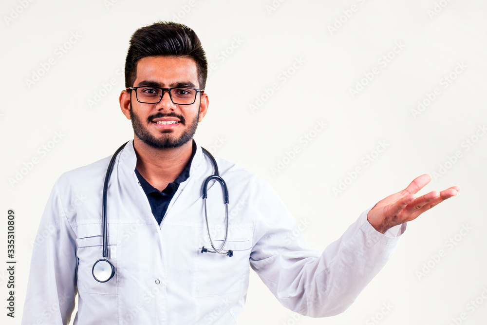 indian medical worker man in uniform isolate on white background studio indian medical worker man in uniform isolate on white background studio