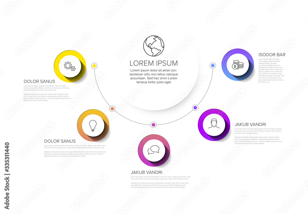 Fototapeta premium Multipurpose Infographic template with five elements