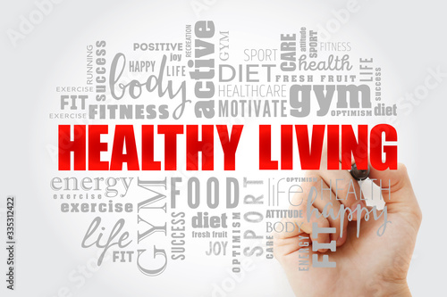 Healthy Living word cloud collage, concept background © dizain