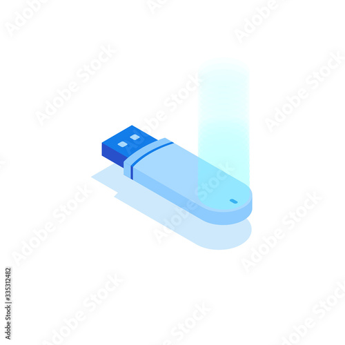 Isometric flash drive on a white background