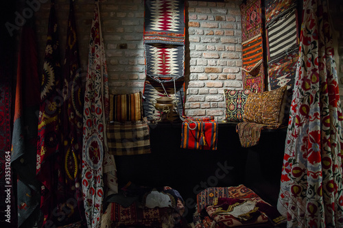 Photography Turkish bazaar, shop with carpets and suvinirs