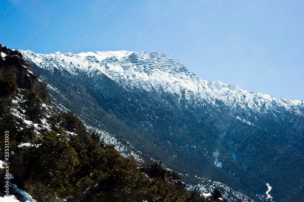 mountain landscape with snow in Tibet, China 