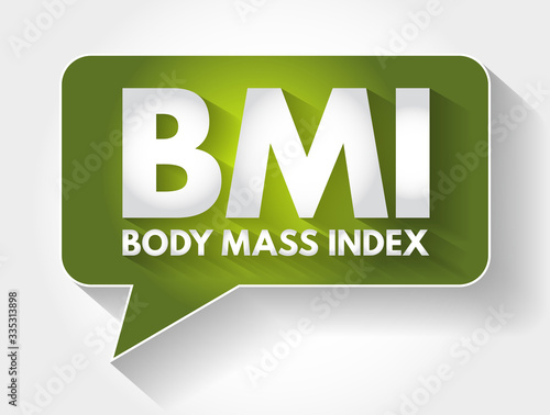 BMI - Body Mass Index acronym message bubble, health concept background