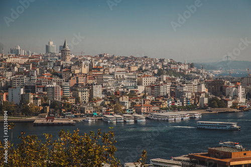 Turkey, Istanbul city, Bering Strait top view of the city.