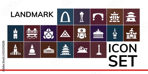 Modern Simple Set of landmark Vector filled Icons