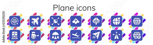 plane icon set