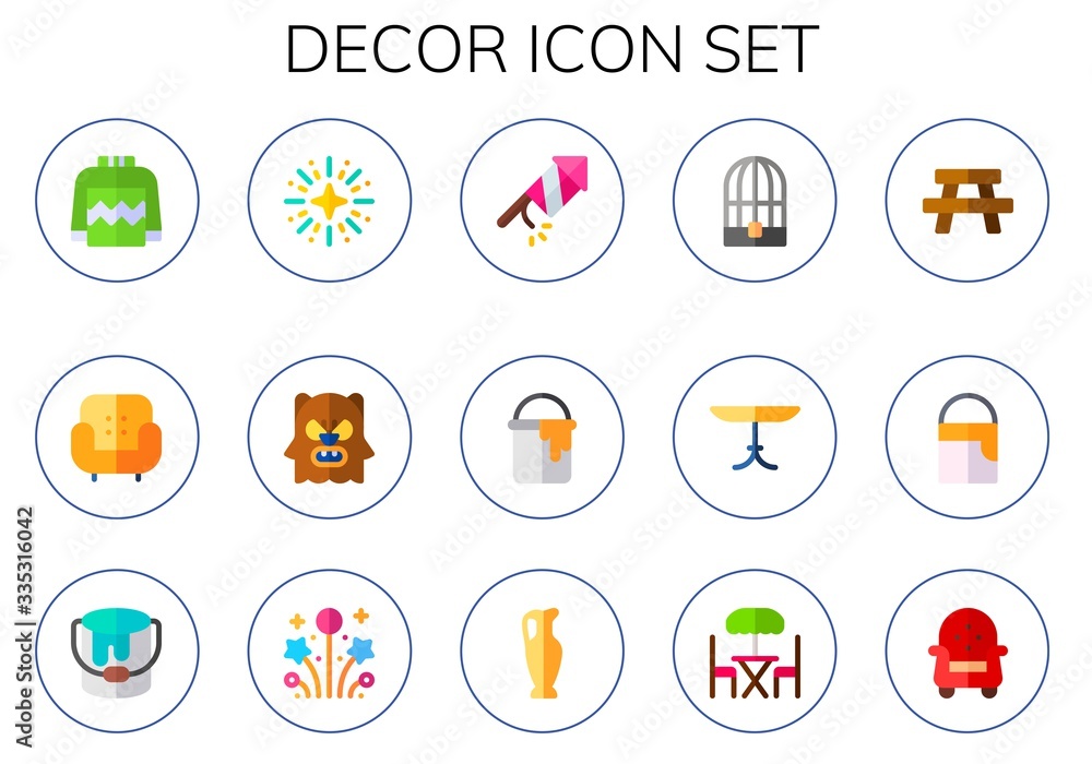 Modern Simple Set of decor Vector flat Icons