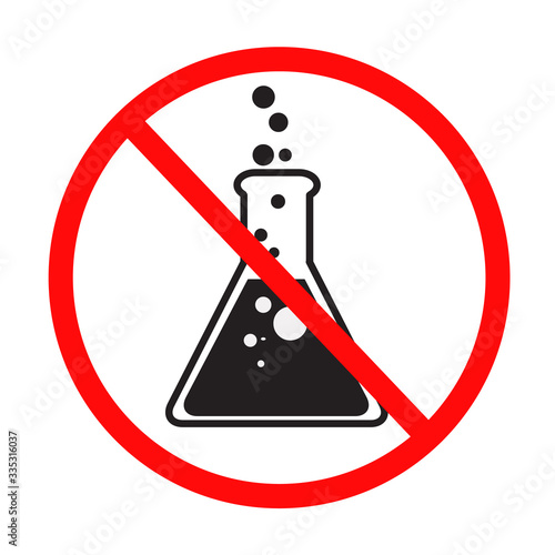 no chemical additives icon on white background. flat style. no preservative icon for your web site design, logo, app, UI. without chemicals symbol. prohibition of chemical additives vector sign.