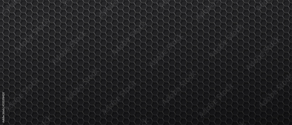 Black background with metal mesh with hexagonal cells Black background with metal mesh with hexagonal cells