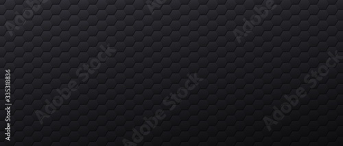 Black banner with hexagonal shapes