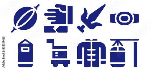 Modern Simple Set of fighter Vector filled Icons