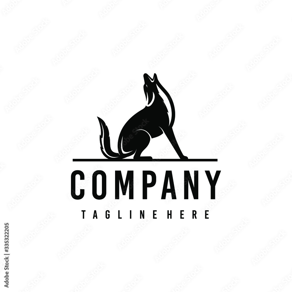 Coyote logo design. Awesome a modern coyote logo. A coyote logotype ...