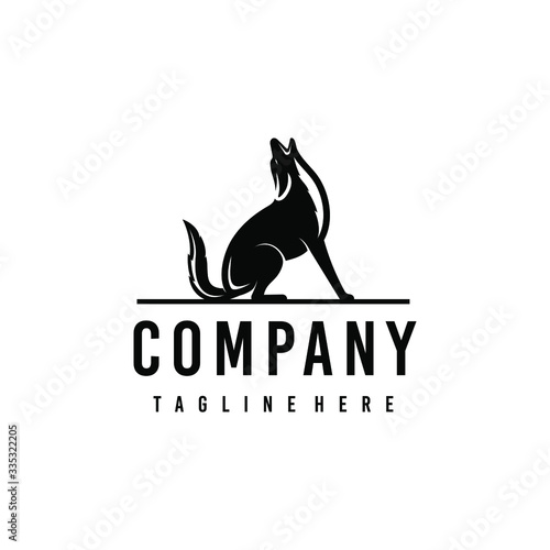 Coyote Silhoutte Animal Design Wildlife Illustration Element Vector Logo Symbol