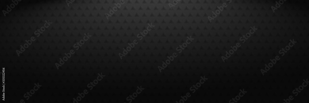 Black banner template with triangular holes or perforation
