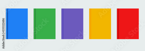 Blank book cover design template for organizers or notebooks in different colours.