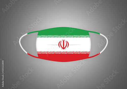 Mascherina chirurgica con bandiera dell'Iran