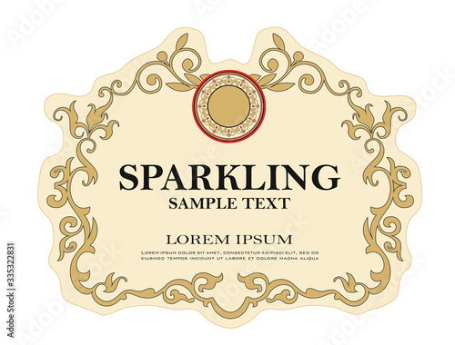 WINE LABEL ORNAMENTAL DESIGN GRAPHIC AMARONE AND PROSECCO 