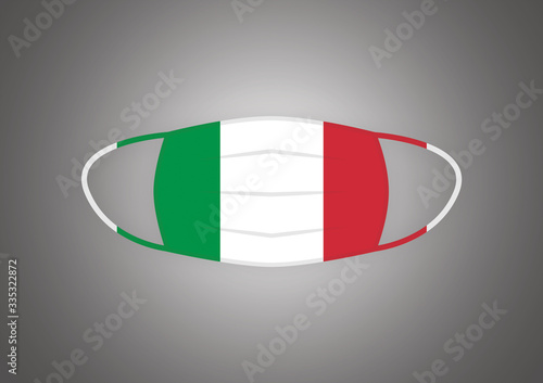 Mascherina chirurgica con bandiera dell'Italia