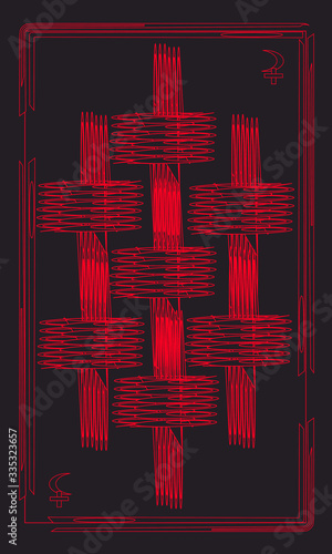 Tarot card back design.  Lilith, Selena