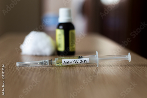 Anti-covid-19. Coronavirus vaccine. applying in human being photo