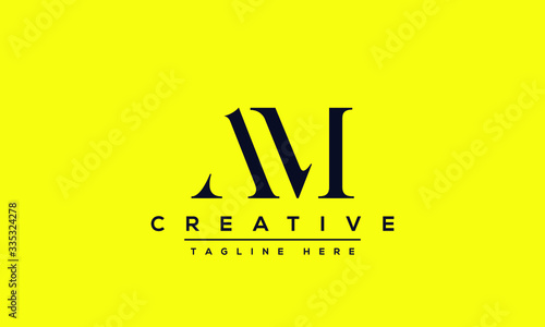 AM Letter Logo Design. Creative Modern A M Letters icon vector Illustration.