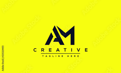AM Letter Logo Design. Creative Modern A M Letters icon vector Illustration.
