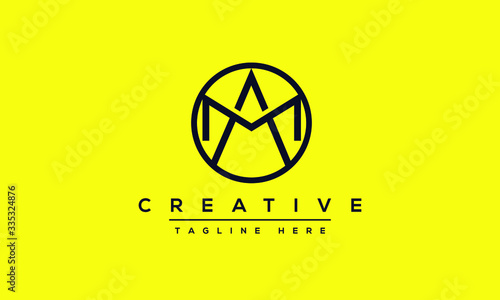 AM Letter Logo Design. Creative Modern A M Letters icon vector Illustration.