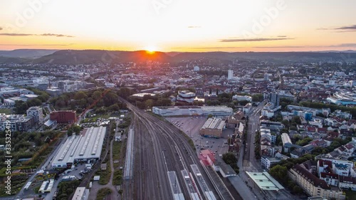 Aerial view of Heilbronn at dusk 2 photo