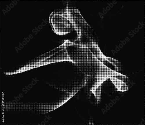 Abstract white smoke texture on black background