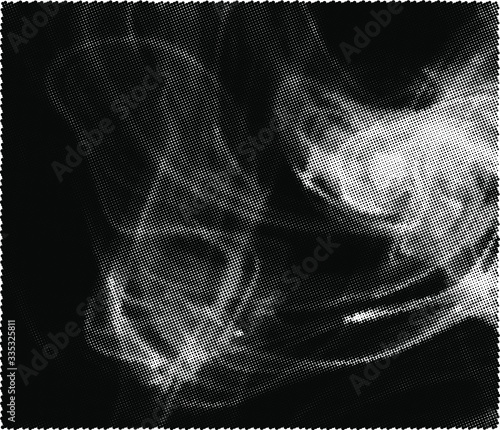 Abstract white smoke texture on black background
