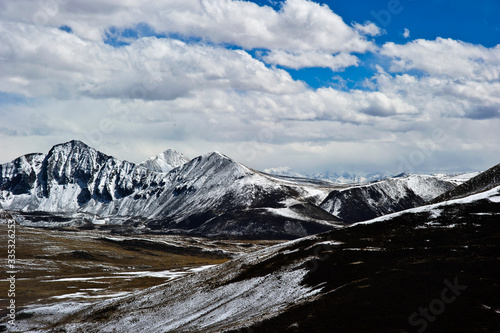 snow covered mountains in Tibet, China  © wenbilly