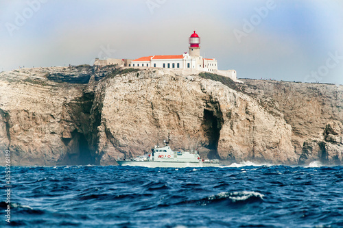 cape saint vincent with light house in Portugal on the south west corner of the iberian peninsula