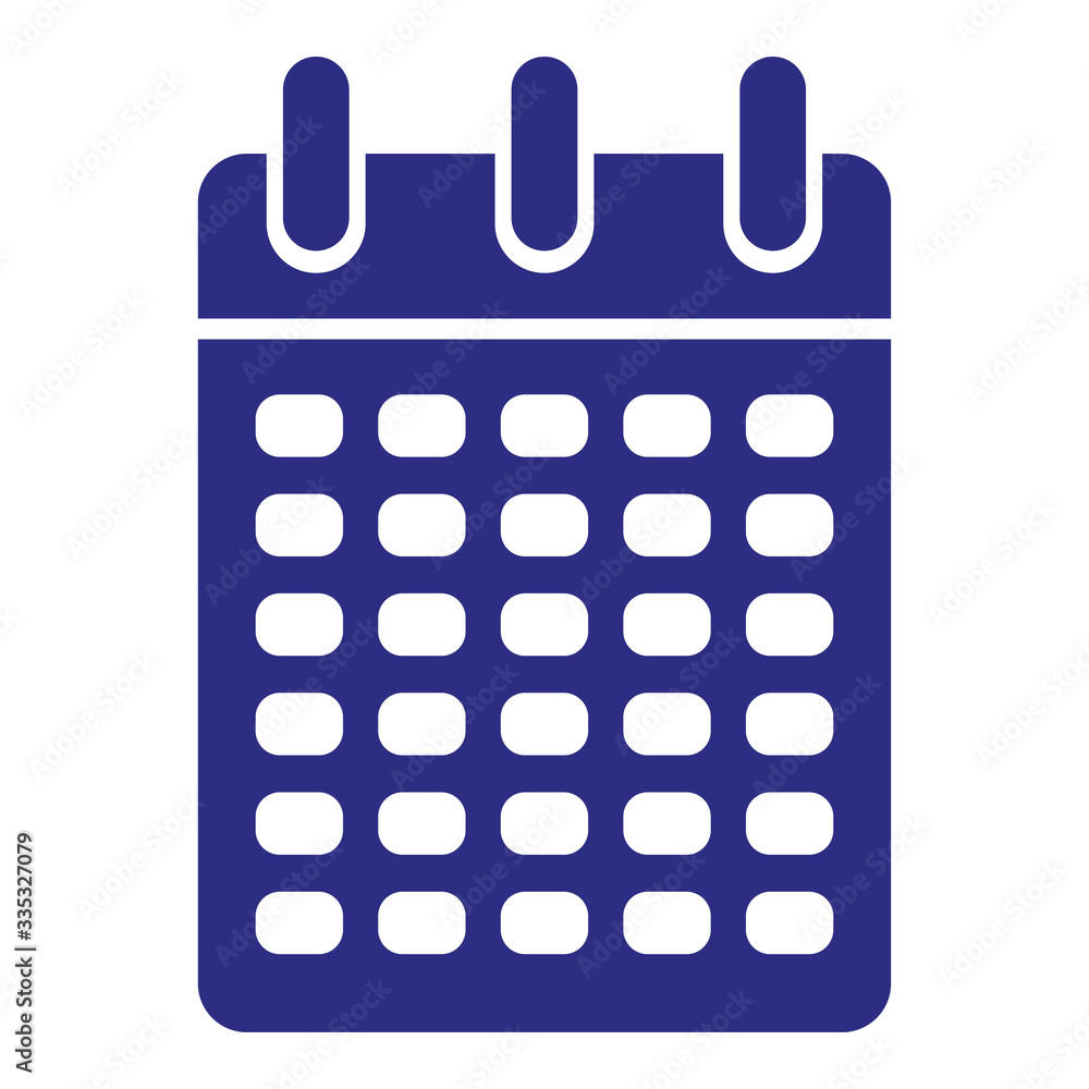Calendar icon in trendy flat style. Blue with shadow. Symbol for design. Vector Calendar icon in trendy flat style. Blue with shadow. Symbol for design. Vector