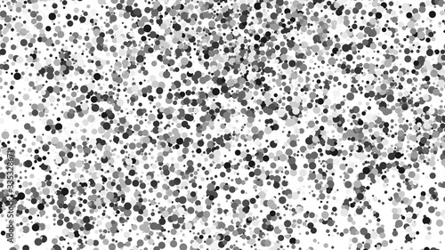 Black-White Polka Dot Texture Isolated On White. Grey Explosion Of Confetti. Silver Tint Background. Vector Illustration  EPS 10.