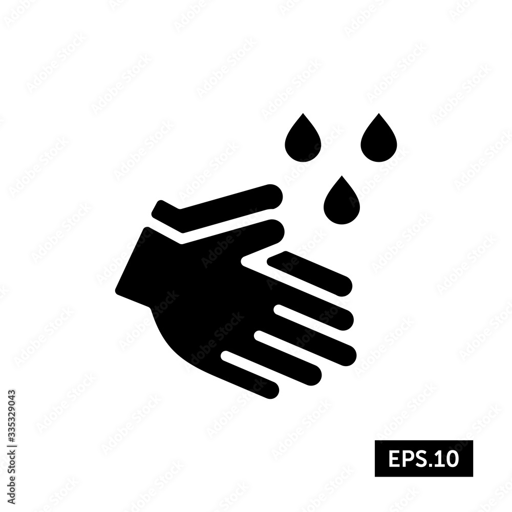 Coronavirus Hand Wash Icon, Hand Wash Sign/Symbol Silhouette Vector Coronavirus Hand Wash Icon, Hand Wash Sign/Symbol Silhouette Vector