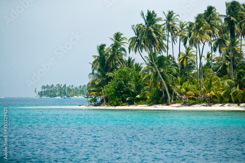 palm Islands of the remote San Blas Islands archipelago of Kuna Yala  Panama