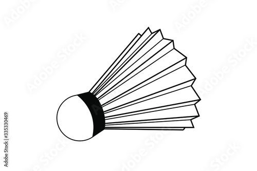 Black and white shuttlecock. Sports vector design.