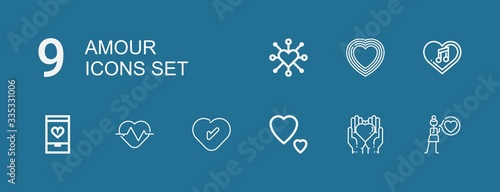 Editable 9 amour icons for web and mobile
