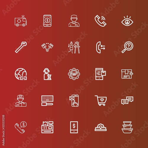 Editable 25 service icons for web and mobile