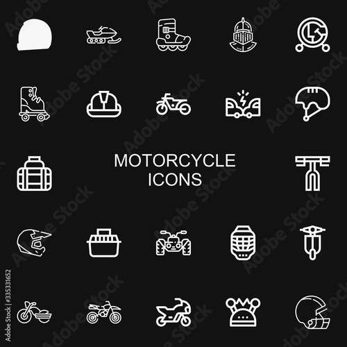 Editable 22 motorcycle icons for web and mobile