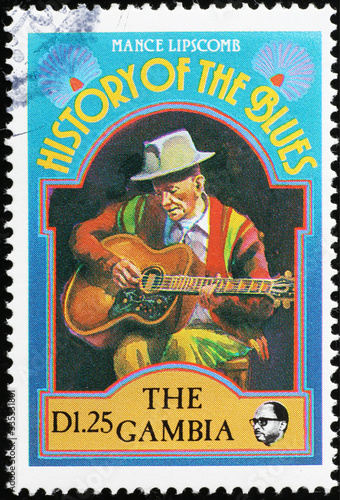 History of the Blues, Mance Lipscomb on postage stamp photo