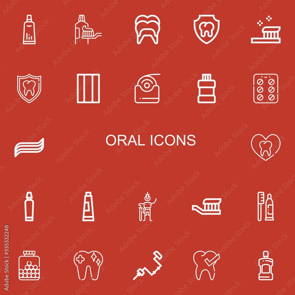 Editable 22 oral icons for web and mobile Editable 22 oral icons for web and mobile