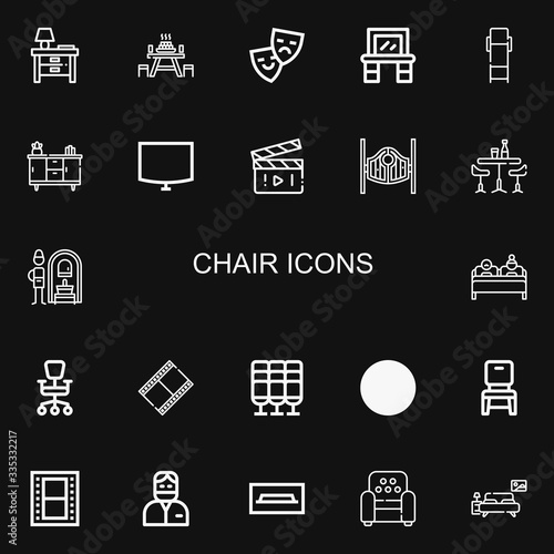 Editable 22 chair icons for web and mobile