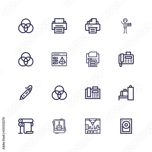 Editable 16 printer icons for web and mobile