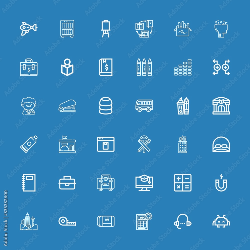 Editable 36 school icons for web and mobile