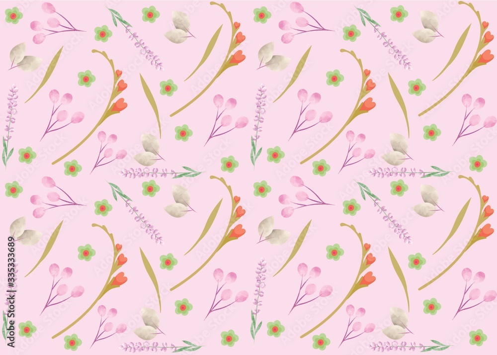 Seamless Pattern Floral Illustration Seamless Pattern Floral Illustration