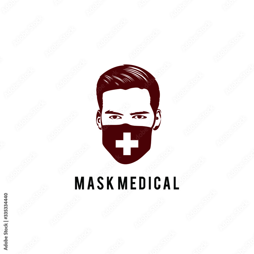 Masked man logo vector design. Awesome a masked man  logo. A masked man  with  cross symbol logotype.