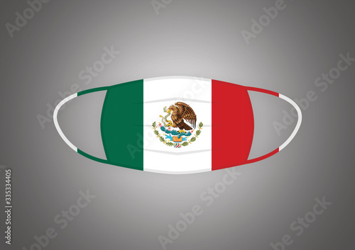 Surgical mask with Mexico flag